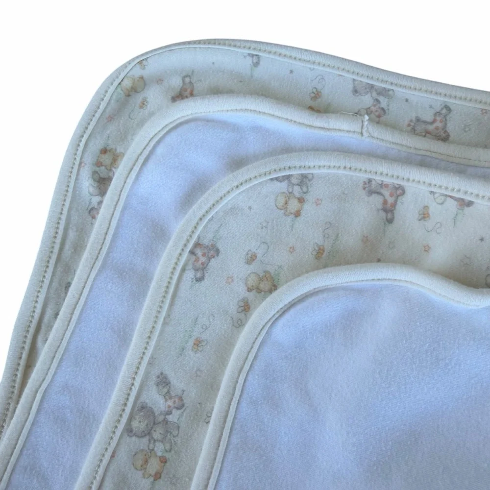 First Impressions Reversible Baby Blanket Lovey Giraffe Duck Yellow White 25x28